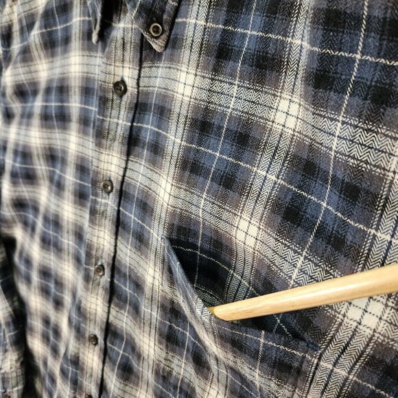 Eddie Bauer Button-Down Shirt Plaid Long Sleeve Big and Tall Mens Sz XLT Outdoor - Picture 8 of 10